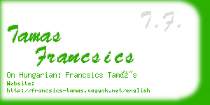 tamas francsics business card